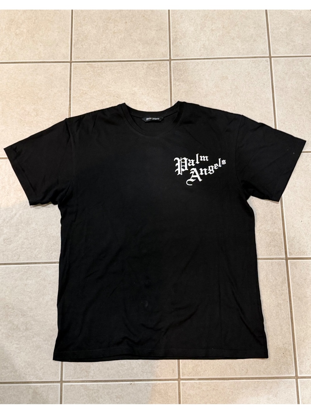 Palm Angels Black Graphic Short Sleeve T-Shirt Made in Italy